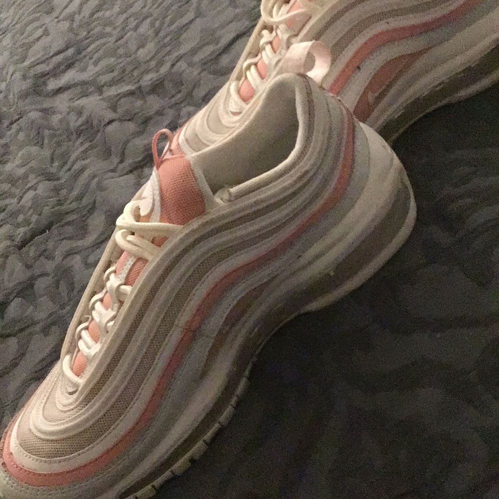 Women's White and Pink Sneakers